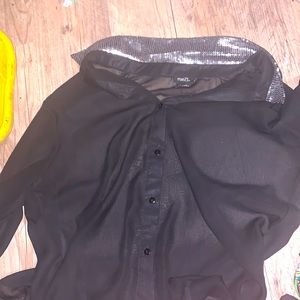 Women’s L blouse sequin collar